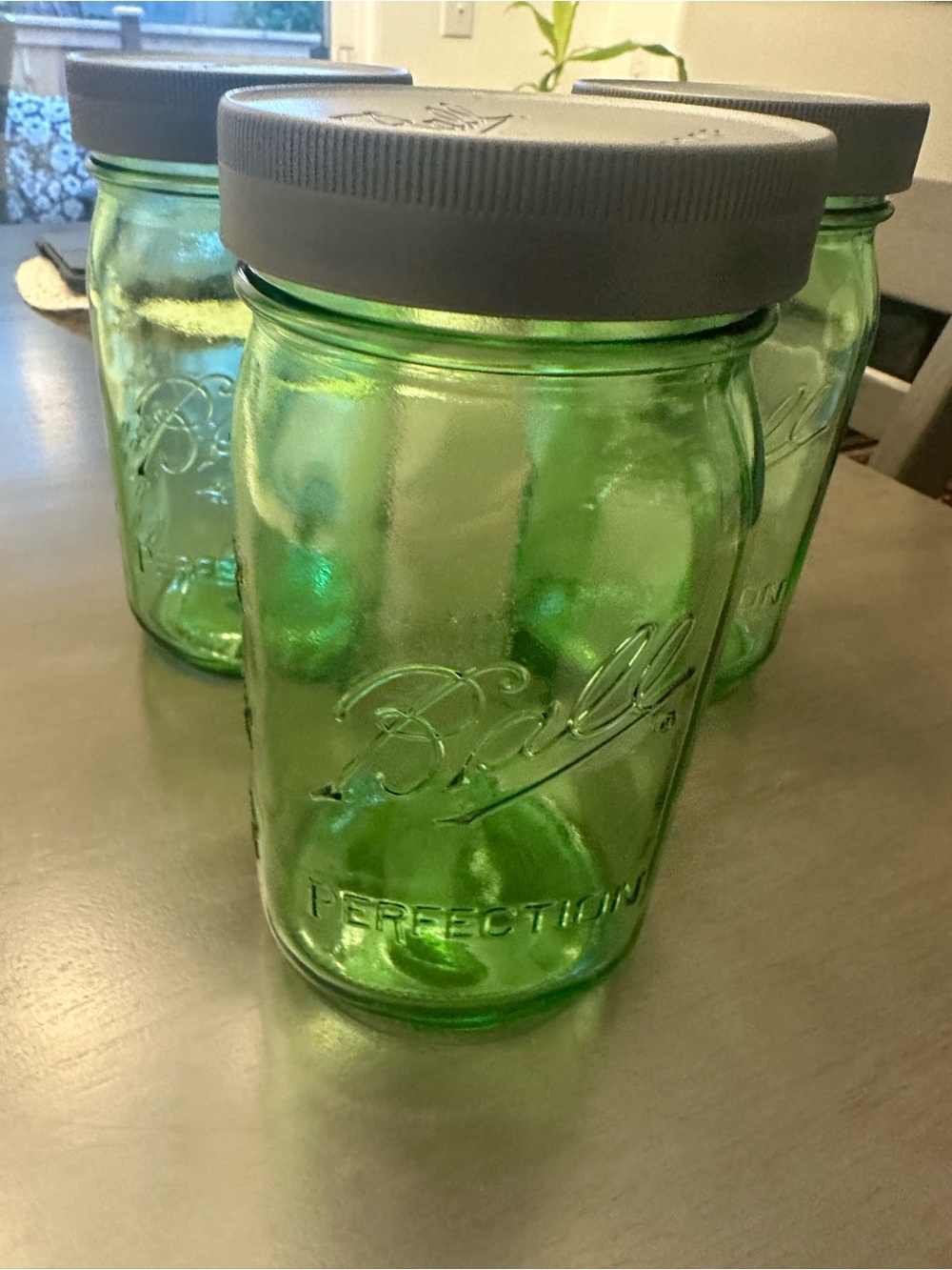 Ball Perfection Green Mason Jar Quart 1913-1915 100 YR American Heritage Set/3 - Picture 2 of 2